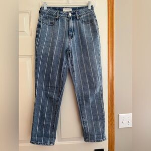 PacSun mom denim jean with vertical stripes. Size 24